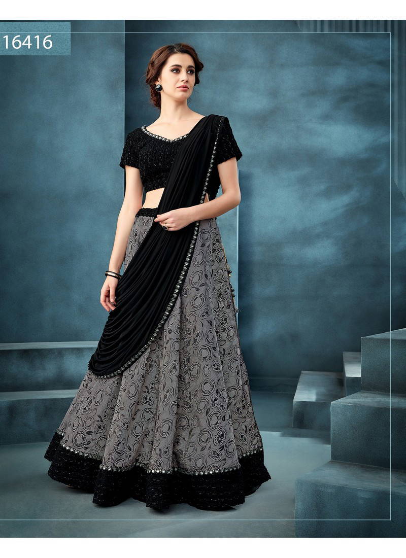 Mohmaya Latest Designer Heavy Thread Cord And Sequins Embroidery Tassel Work Party Wear Indo Western Lehenga Collection